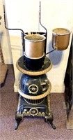 Converted decorative antique wood stove