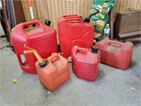 4 - Gas Cans & 1 - Jerry Can