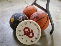 3 - Basketballs, OU Clock, Sooner Parking Sign