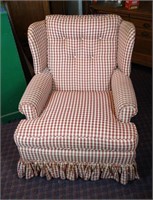 Gingham Fabric Arm Chair