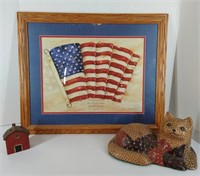 3 pc Americana Print, Cat, House