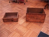Two vintage wood boxes: Hercules Powder 18" x