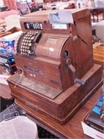 Vintage National cash register with crank