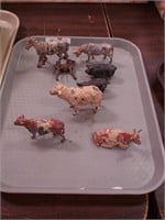 Eight miniature lead animals including Britains