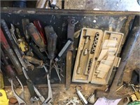 Group of tools & camping supplies