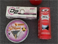 2 new 3 packs of golf balls & new golf shoe spikes