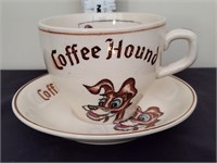 coffee hound mug and saucer made in Japan