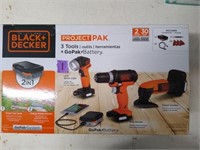 Black & Decker Project Pak 3 Tools, GoPak Battery