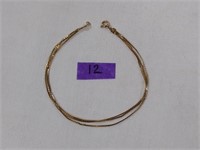 10kt Gold String Bracelet  2 grams