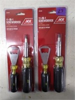 (2) ACE 11-in-1 Screwdrivers W/ Bottle Opener