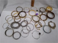 Silvertone & Gold Bangle Bracelets