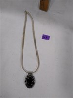 Sterling Silver  .925 Onyx Necklace