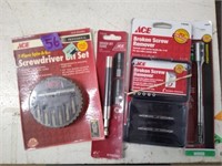 ACE 7pc Bit Set, Guide, Screw Extractor, Extension