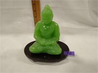 Carved Jade Figurine on Stand