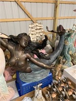 Signed bronze mermaid