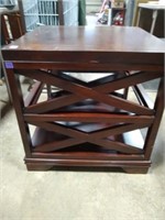 Modern End table dark wood,24" x24" some