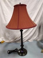 Modern table lamp,metal,black w /gold trim,