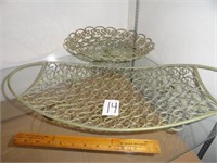 2 decorative metal baskets