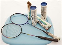 Ensemble badminton : raquettes, sac et volants