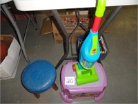 Princess step stool, toy vaccume, Kids stool