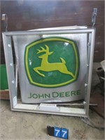 JOHN DEERE DOUBLE SIDED SIGN ROUGH HAS DAMAGE