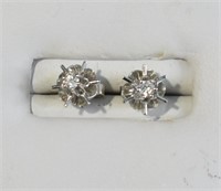 14kt White Gold & Diamond Stud Earrings