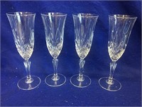 4 Cristal of Arques Crystal Champange Glasses