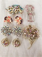 Vintage Rhinestone costume jewelry lot