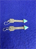 Sterling and Turquoise Arrow Earrings