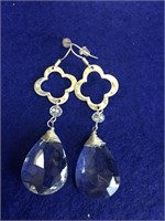 Silvertone & Crystal Earrings