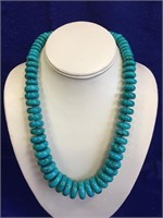 Turquoise hand knotted necklace