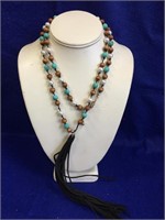 Leather and beads necklace