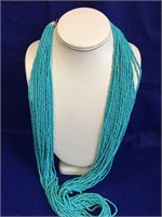 Turquoise 20 Strand Beaded Necklace
