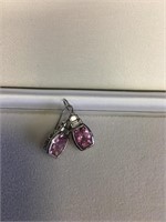Sterling Silver w/Pink Stones and CZ