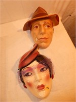 2 "Clay Art"-Man/Women Faces