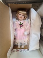 Doll with Wooden Display Case