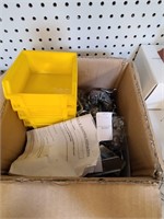 Box of Hook fastners and Bins
