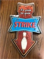 Tin Bowling Sign, Vintage Look, 22" High