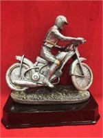 Statue/Decor Piece Resin Motorcycle & Rider, 8"