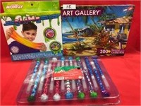 Toy Lot w/Puzzle/Markers/Color Changing Slime