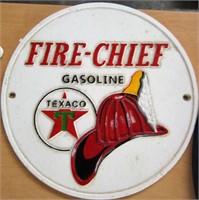 Texaco Fire Chief Cast Iron Sign