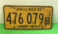 1980's LICENSE PLATE