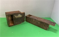 2 SMALL OLD WOOD BOXES