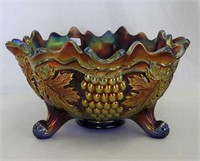 Fenton's Grape & Cable ftd ruffled fruit bowl w/