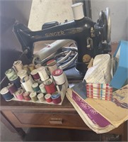 SEWING MACHINE AND CAB.
