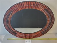 Large Oval Bamboo Framed Mirror (No Ship)