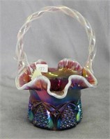 Fenton's Button Arches basket - plum opal