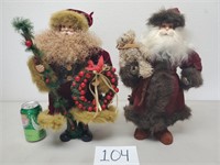 (2) 16" Standing Santa Clause Figures