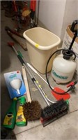 BRUSHES, WANDS, FUNNELS, FERTILIZER, WASTE BASKET