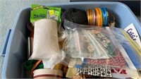 TOTE FULL OF SEWING AND CRAFT ITEMS LOTS OF